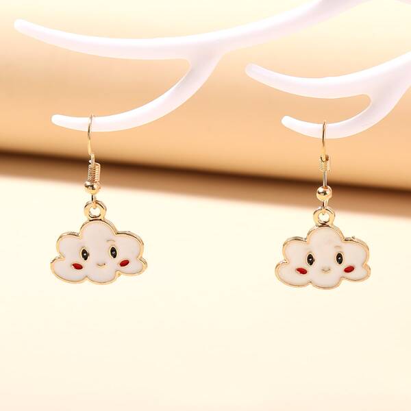 

Cloud Drop Earrings, White