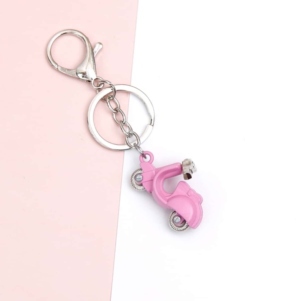 

Motorbike Charm Keychain, Pink