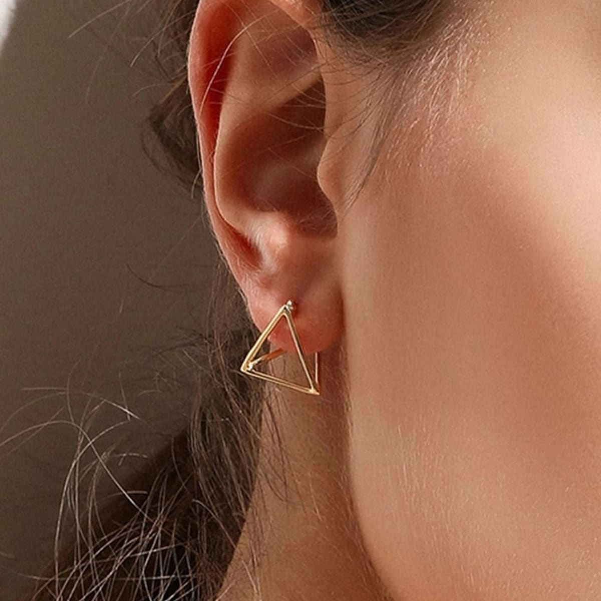 

Triangle Stud Earrings, Gold