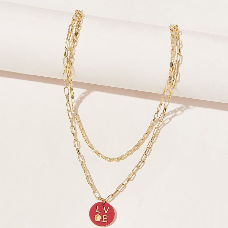 

Love Coin Chain Necklace, Gold