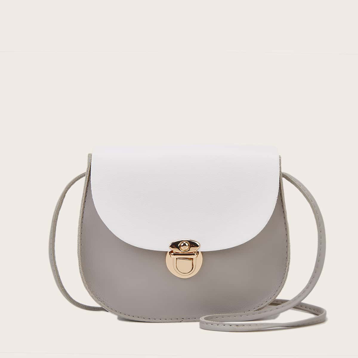 Image of Two Tone Push Lock Saddle Bag
