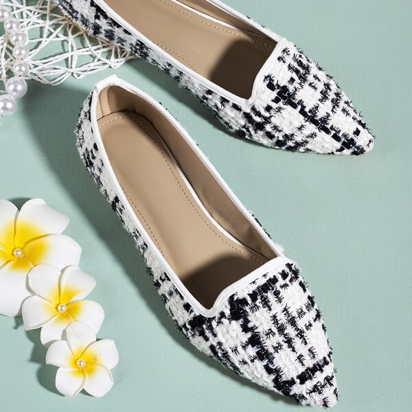 

Point Toe Tweed Flats, Multicolor