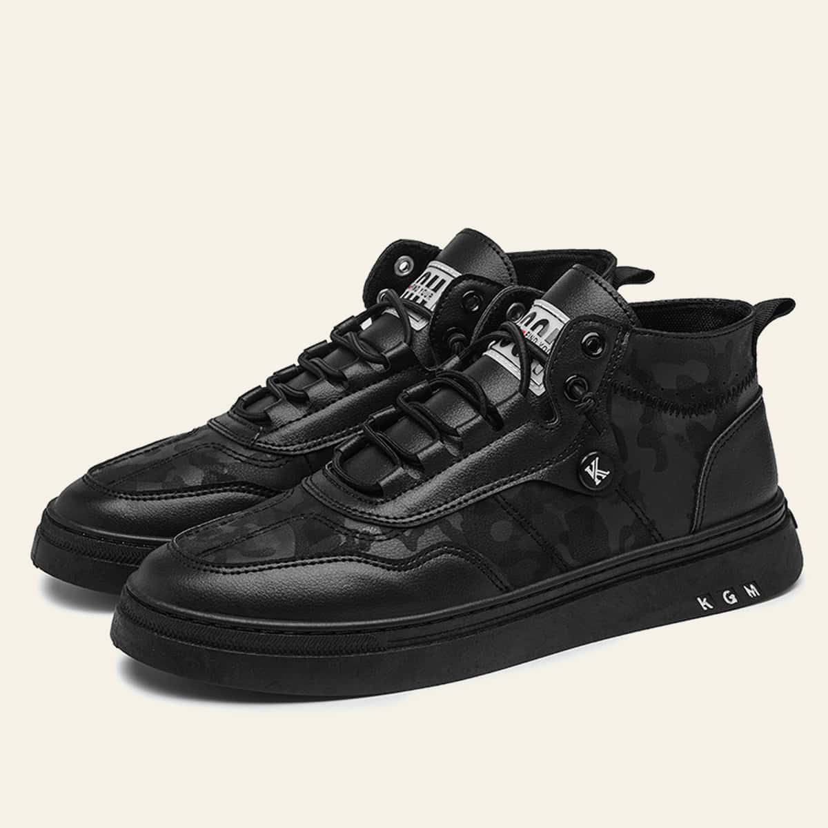 

Guys Lace-up Front High Top Sneakers, Black
