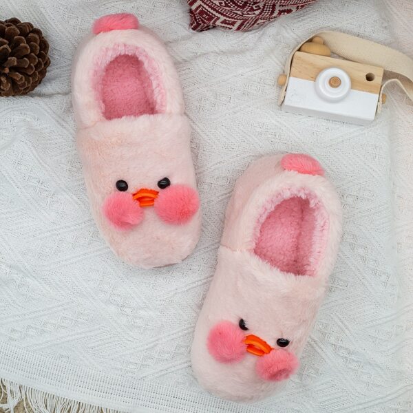 

Cartoon Decor Fluffy Slippers, Pink