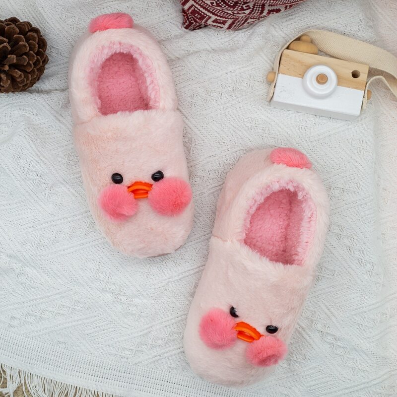 

Cartoon Decor Fluffy Slippers, Pink