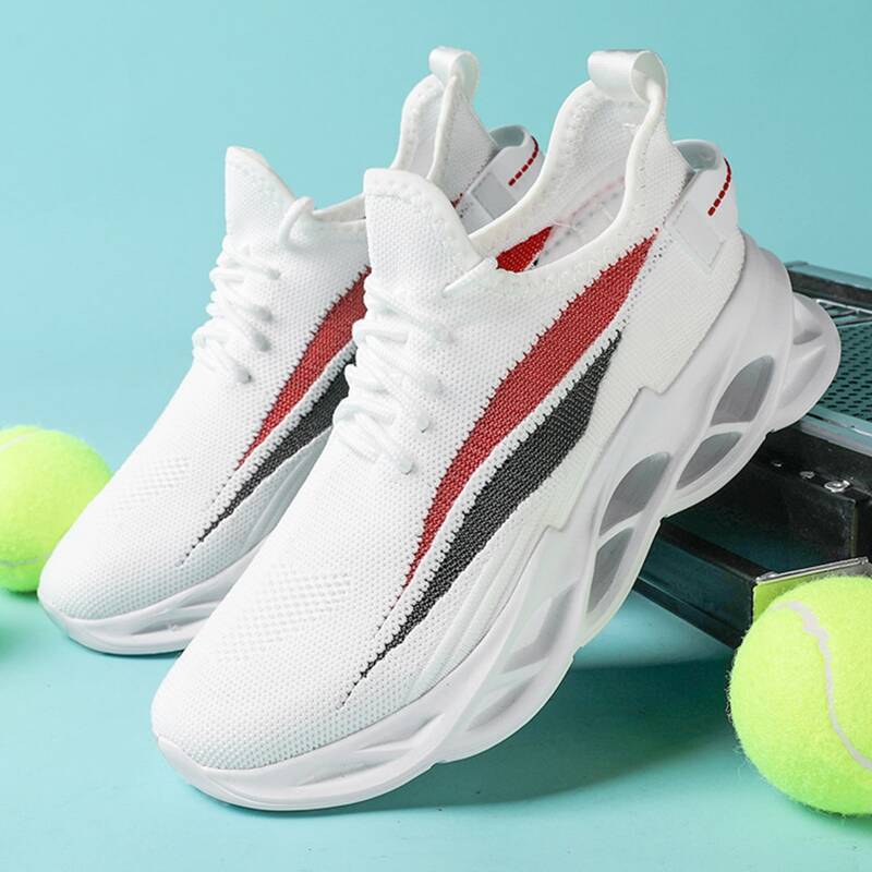 

Guys Lace Up Decor Color Block Sneakers, White
