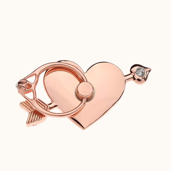 

Rhinestone Decor Heart Design Phone Ring, Pink