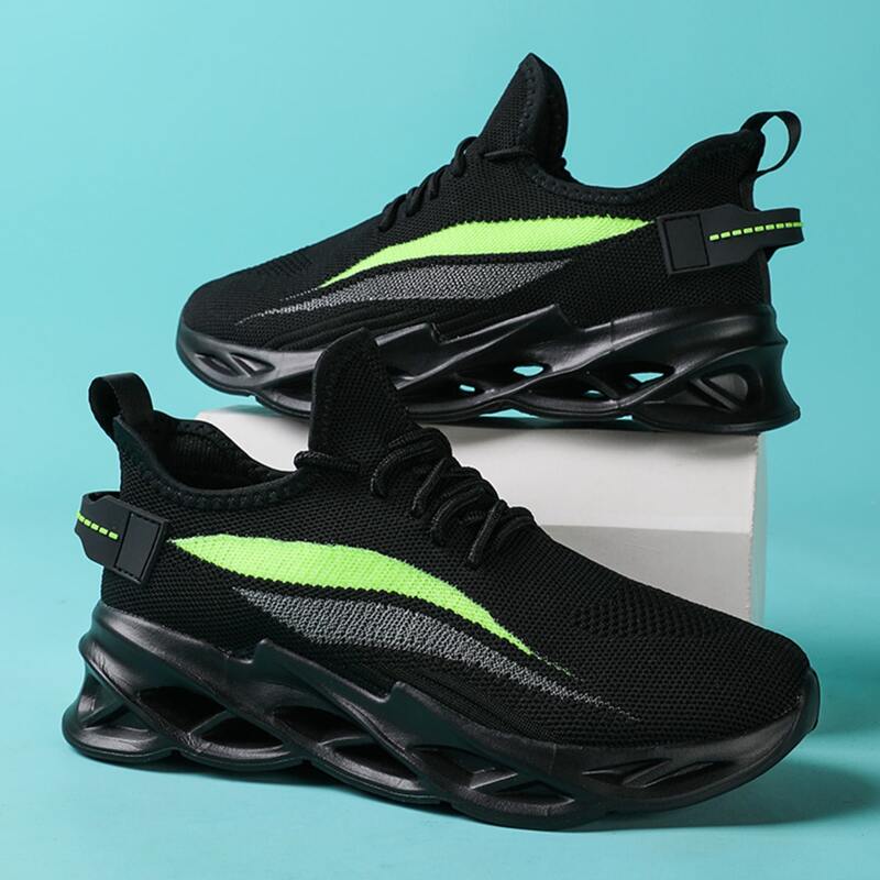 

Guys Lace Up Decor Color Block Sneakers, Black