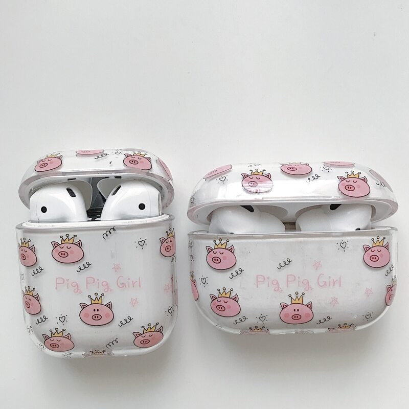 

Pig Print Clear AirPods Case, Multicolor