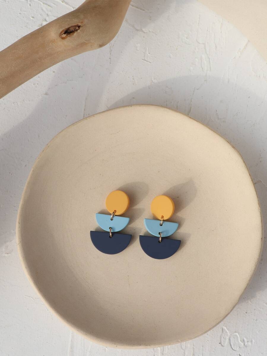 幾何耳墜 - 彩色 - 查看 1