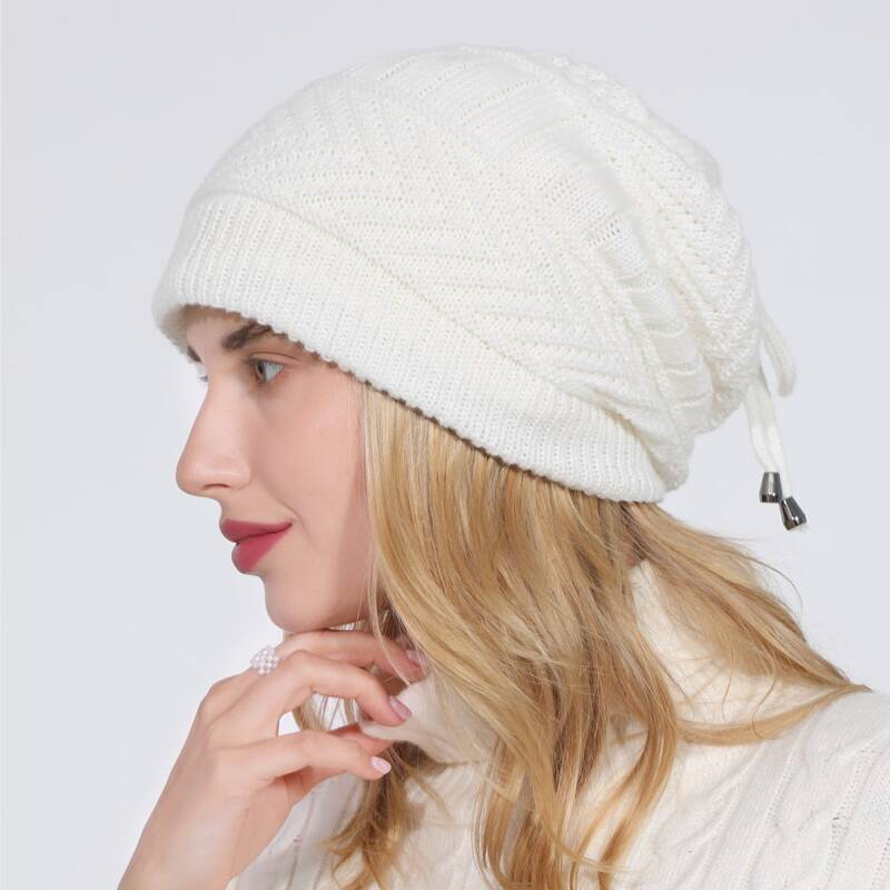 

Dual-purpose Knit Scarf Beanie, White