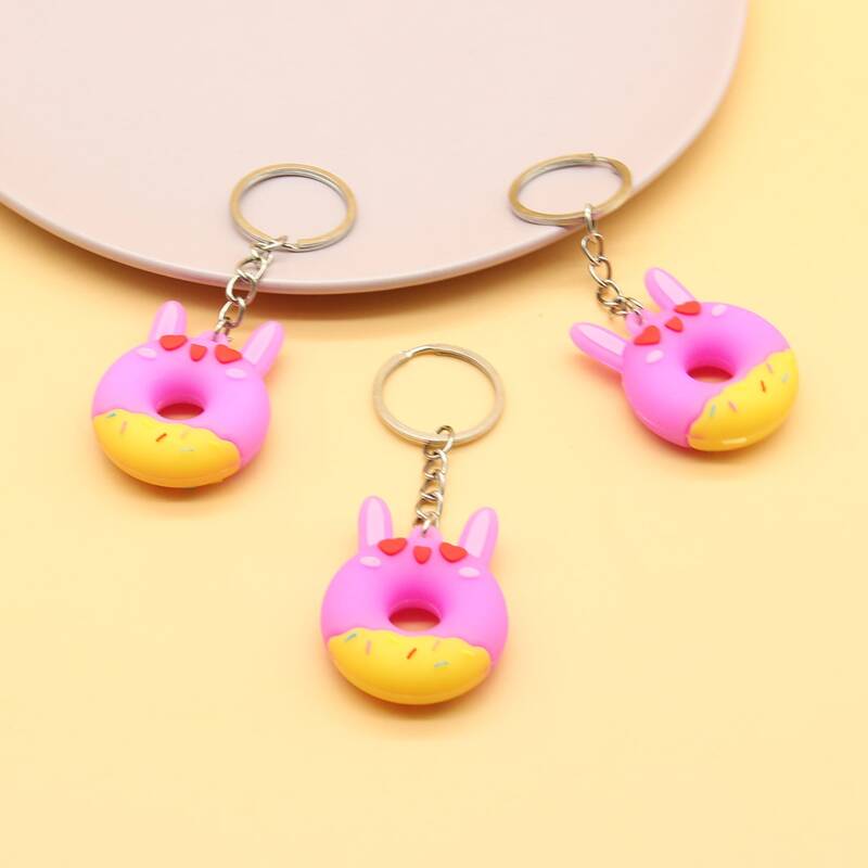 

3pcs Donuts Design Keychain, Multicolor