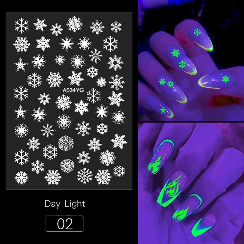 

1pc Random Luminous nail stickers, Green neon