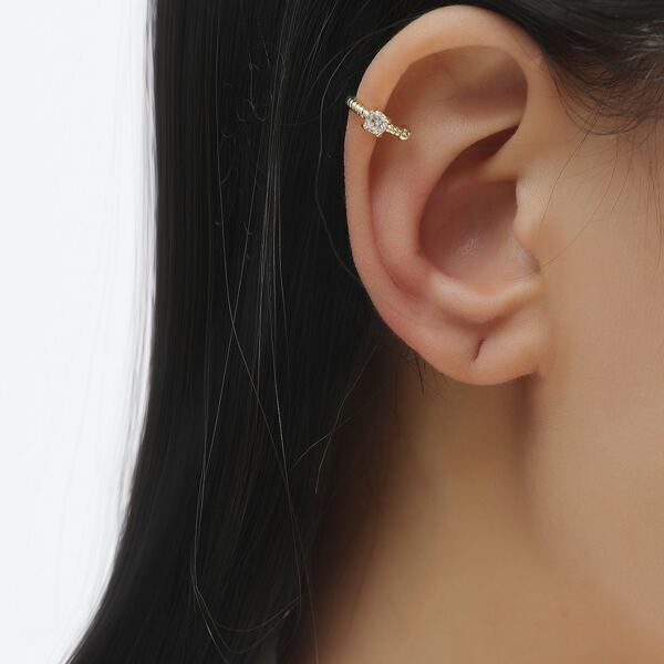 

Rhinestone Decor Ear Cuff, Gold
