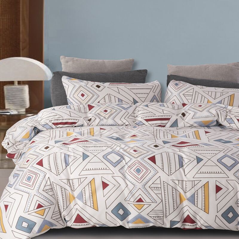 

Geometric Pattern Bedding Set Without Filler, Multicolor