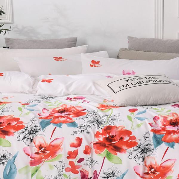 

Floral Pattern Bedding Set Without Filler, Multicolor