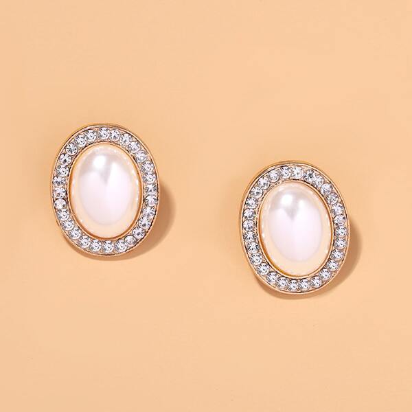 

Oval Design Stud Earrings, Multicolor