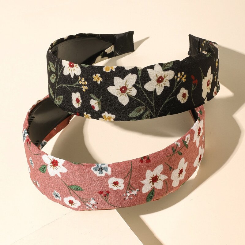 

2pcs Flower Pattern Hair Hoop, Multicolor