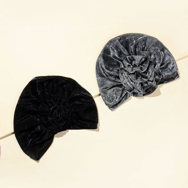 

2pcs Plain Turban Hat, Multicolor