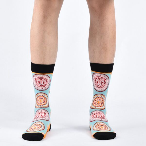 

Men Cartoon Graphic Socks, Multicolor