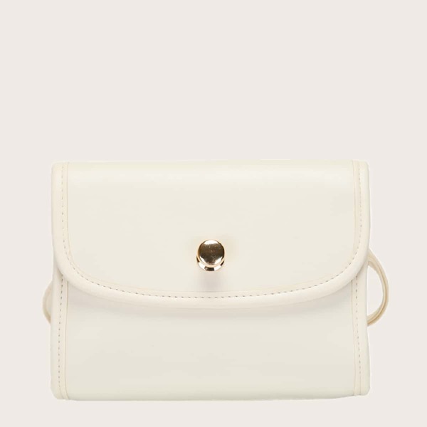 

Girls Minimalist Flap Crossbody Bag, Beige