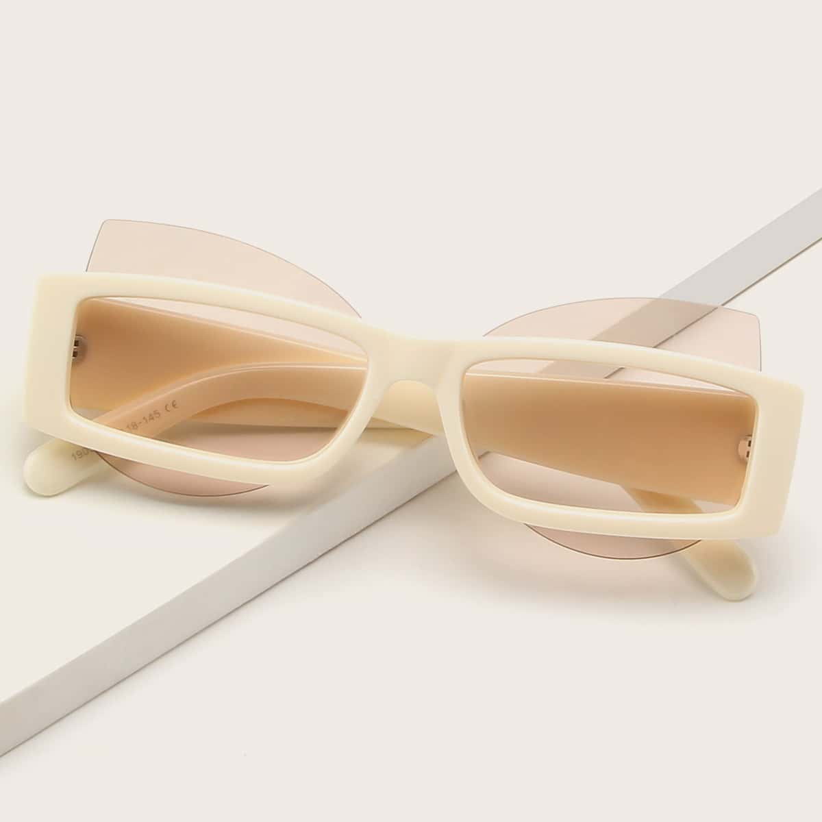 

Structured Design Sunglasses, Beige