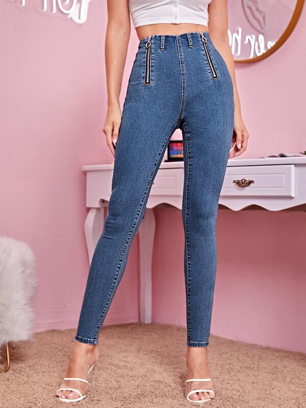 ring zip jeans