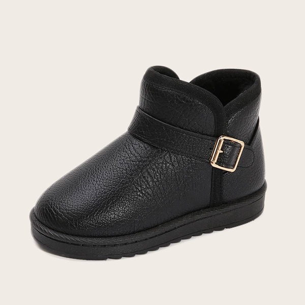 

Toddler Girls Buckle Decor Boots, Black