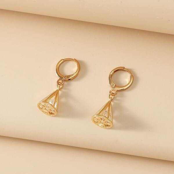 

Geometric Charm Drop Earrings, Gold