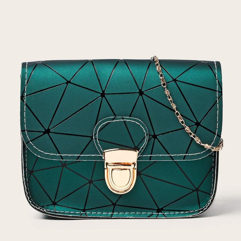 

Geo Chain Crossbody Bag, Dark green