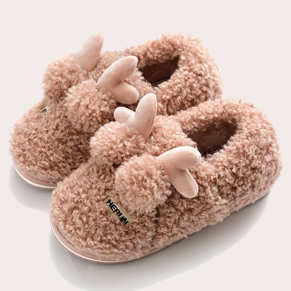 

Cartoon Decor Fluffy Slippers, Baby pink