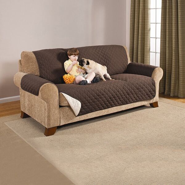 

1pc Waterproof Anti-bite Dog Sofa Cover, Coffee brown