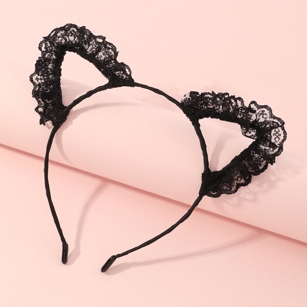 

Toddler Girls Lace Hair Hoop, Black