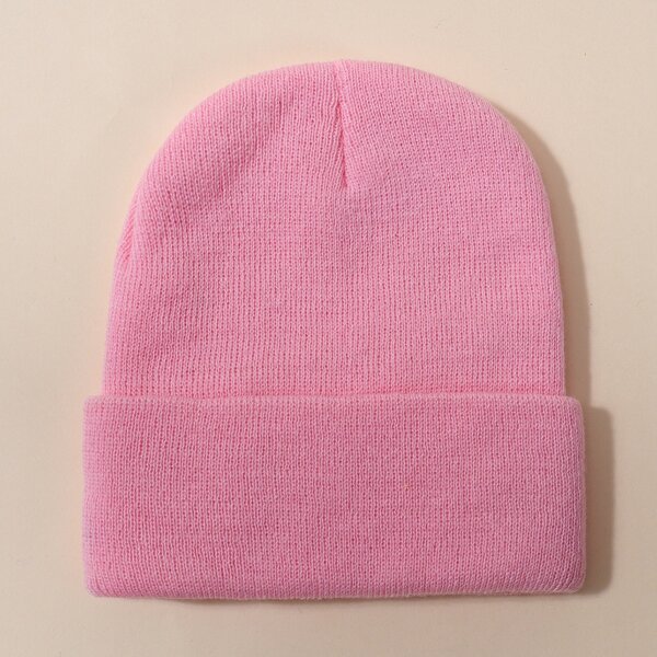 

Kids Simple Plain Beanie, Pink