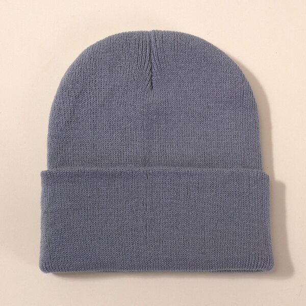 

Kids Simple Plain Beanie, Grey