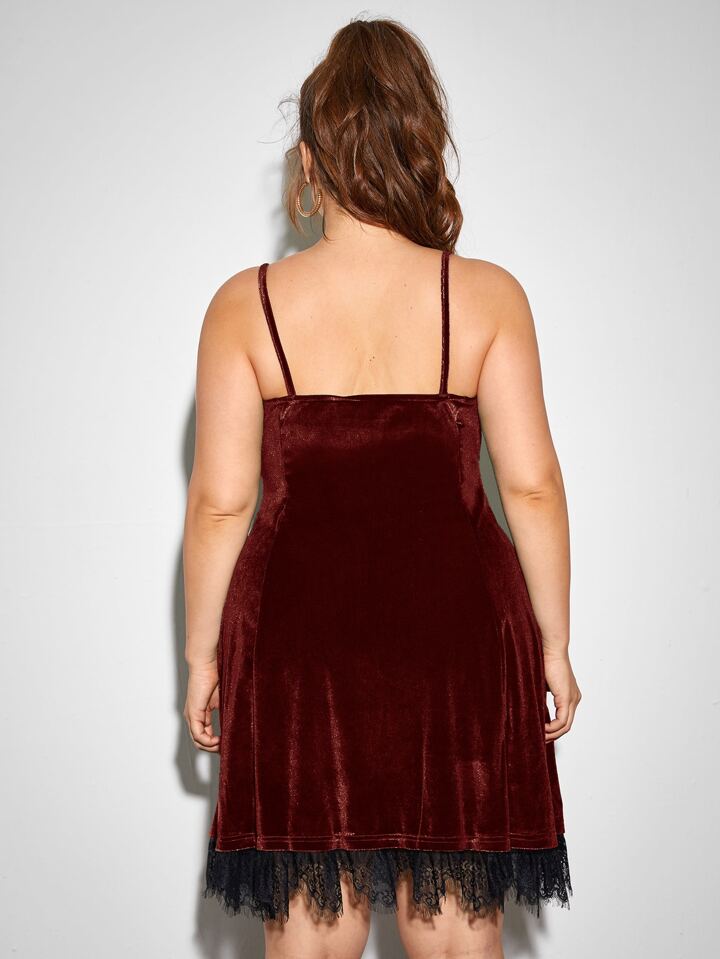 knee length dresses for ladies JEN CEBALLOS x MANGO Silk Velvet Slip Dress Size S – Boutique Finest main image 1
