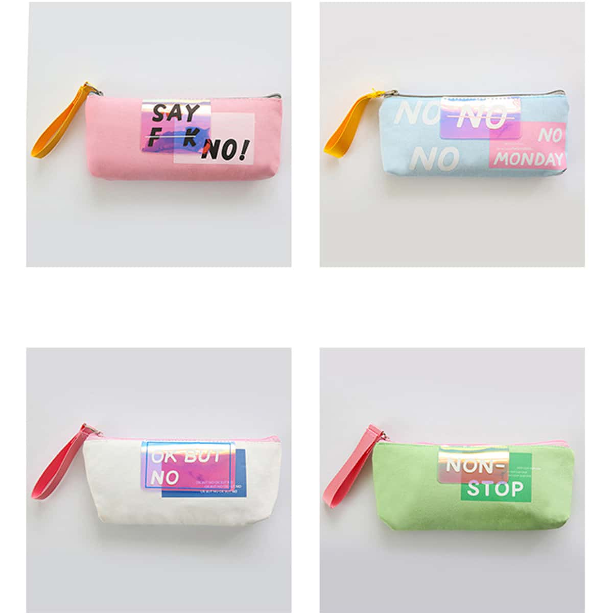 

1pc Random Letter Graphic Pencil Case, Multicolor