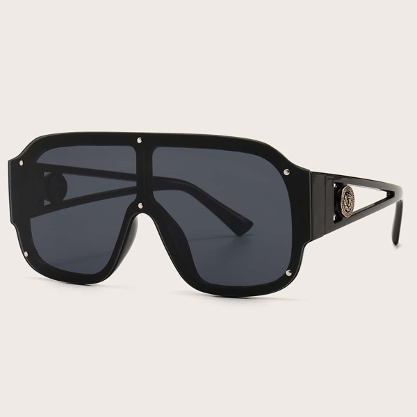 

1pc Shield Sunglasses, Black