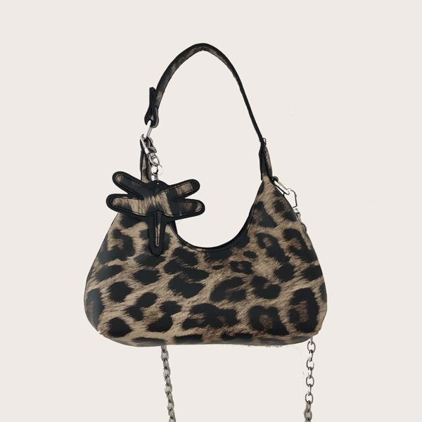 

Leopard Baguette Bag, Multicolor