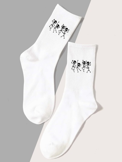 Носки с рисунком скелета на Хэллоуин