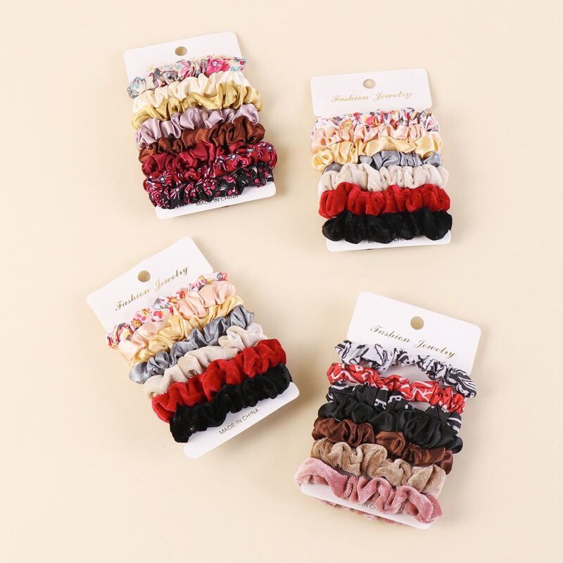 

29pcs Flower Pattern Scrunchie, Multicolor