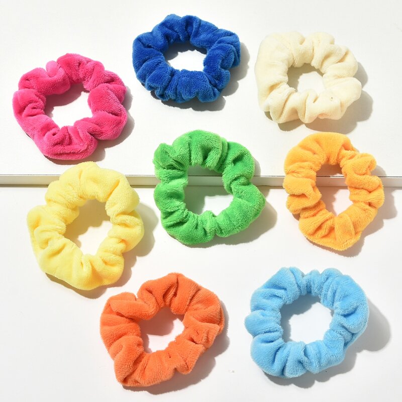 

8pcs Simple Plain Scrunchie, Multicolor