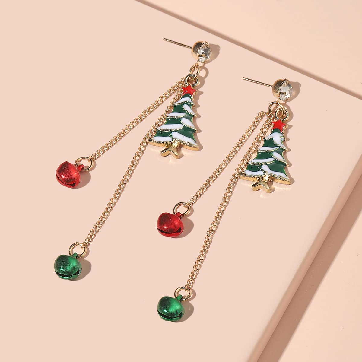 

Christmas Bell Drop Earrings, Green