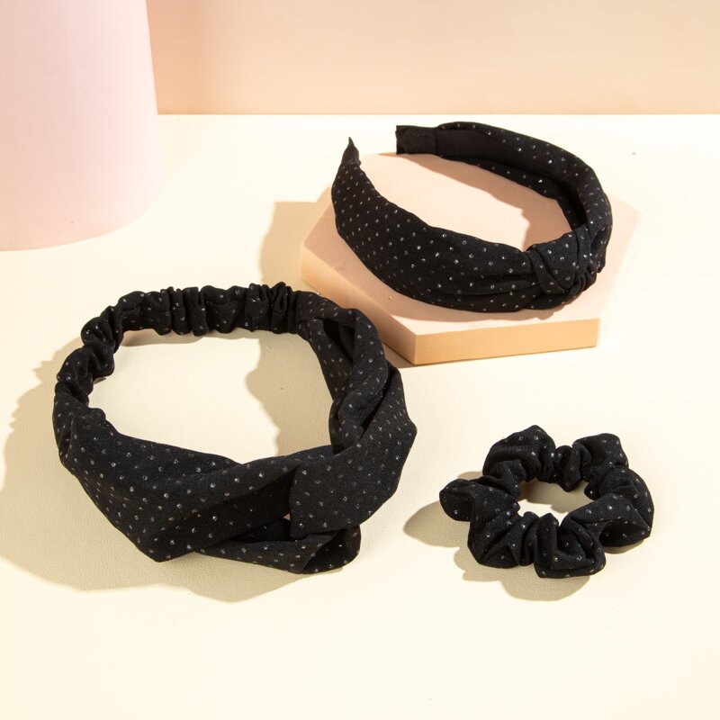 

Rhinestone Decor Hair Hoop & Headband & Scrunchie, Black