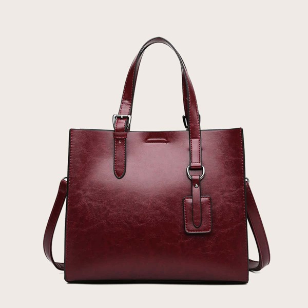 

Minimalist Double Handle Tote Bag, Red
