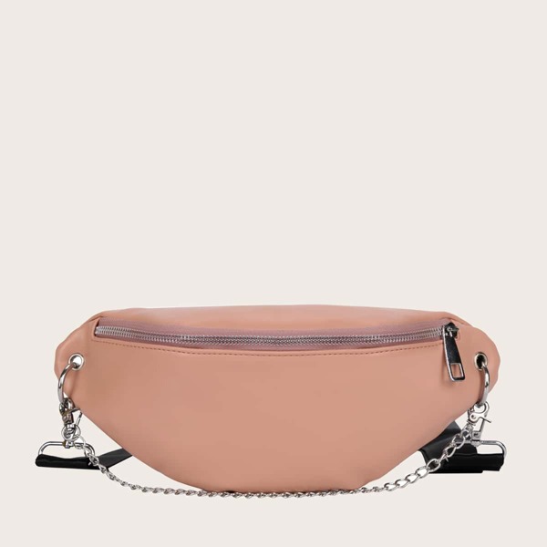 

Minimalist Chain Fanny Pack, Pink