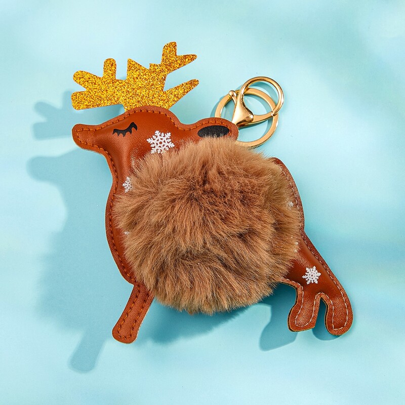 

Christmas Deer Decor Keychain, Brown