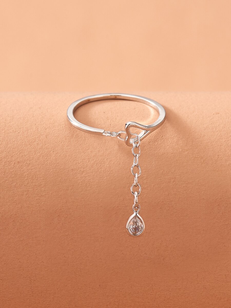 Nhẫn trang trí trái tim - Bạc - Xem 1