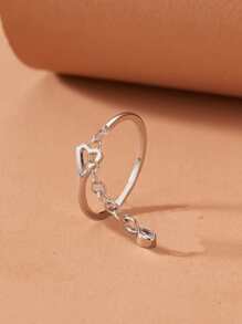 Nhẫn trang trí trái tim - Bạc - Xem 3