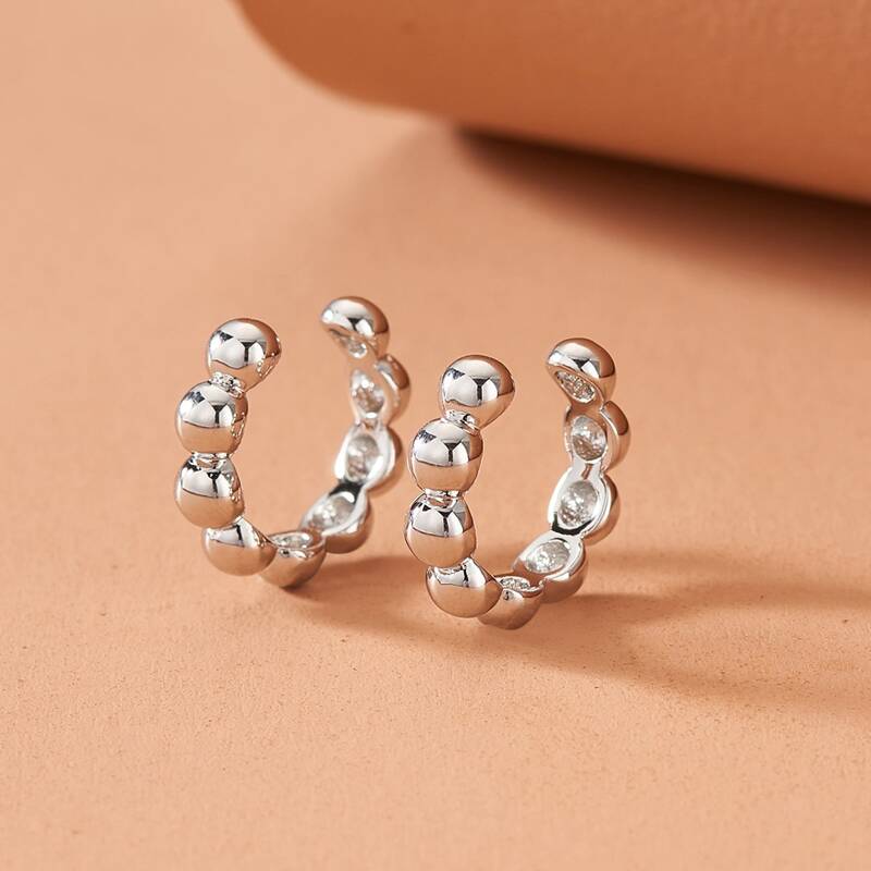 

2pcs Round Design Ear Cuff, Silver